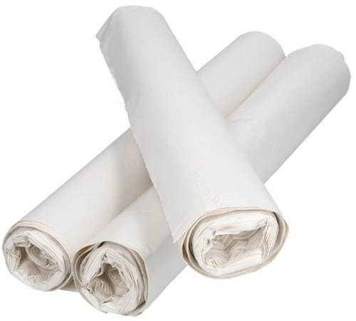 LDPE afvalzak 90 x 120cm T100 wit (10 rol x 10 stuks)